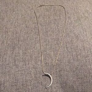 Silver crescent moon necklace